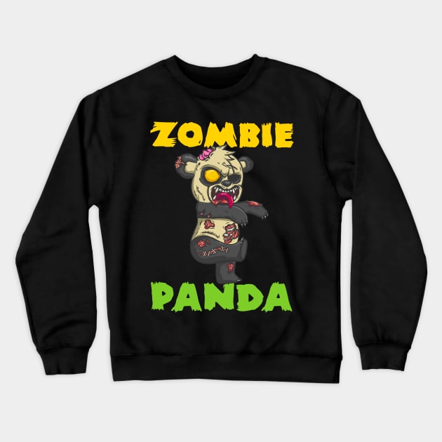 Spooky Zombie Panda - Scary Halloween Costume Gift Crewneck Sweatshirt by biNutz